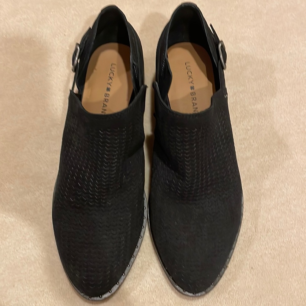 Like New Lucky Brand Black Booties in size 10